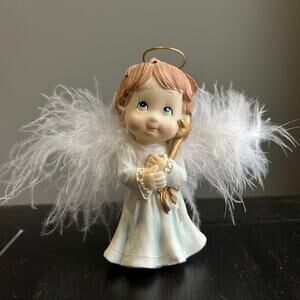 Angel Figurine with Feather Wings 5"